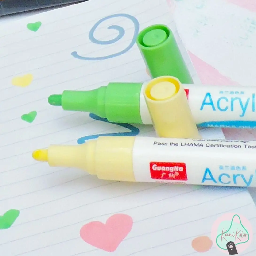 Marcadores acrílicos colores pastel grandes con punta redonda por 12