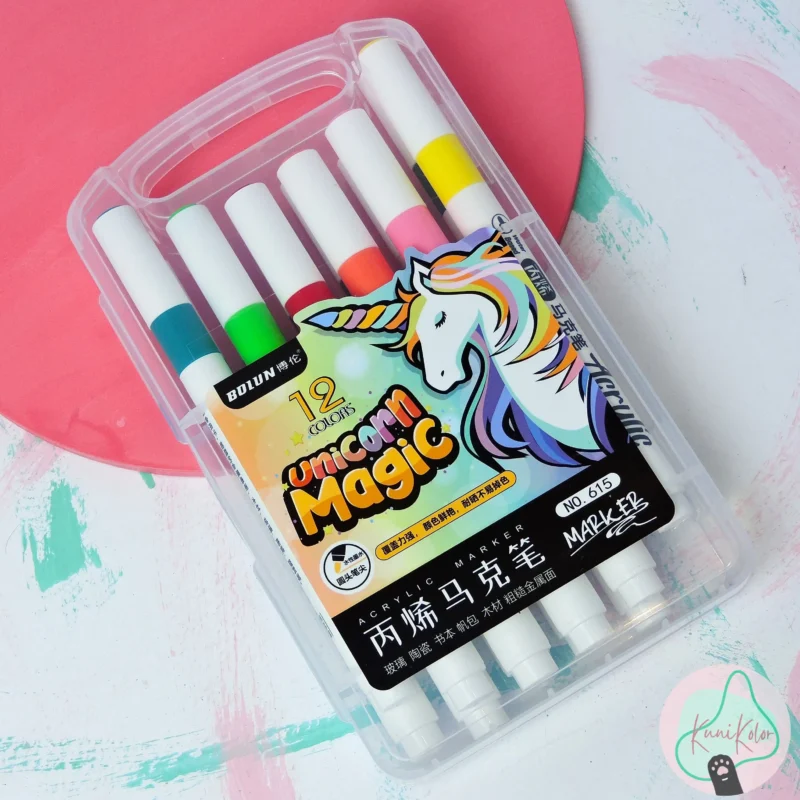 Marcadores acrilicos unicorn magic por 12 punta redonda