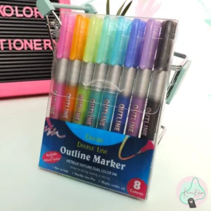 Marcadores metalizados doble trazo x8