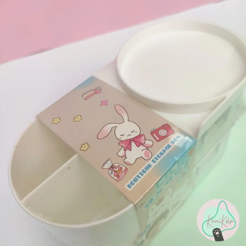 Organizador de escritorio kawaii con cajones y stickers para decorar 2