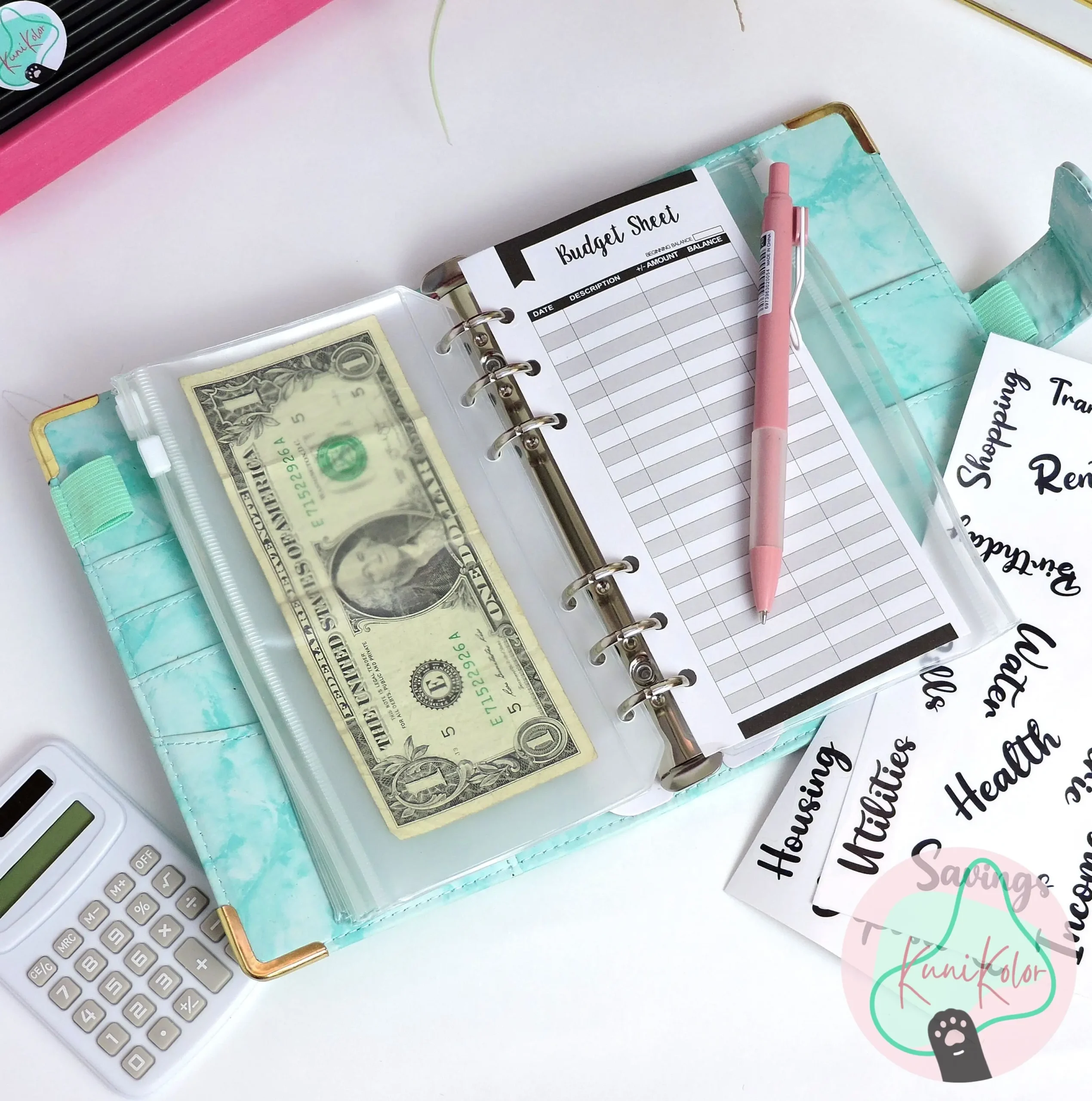 Organizador financiero 3 Organizador planeador financiero marmol cute kunikolor 4 scaled Organizador financiero, planeador financiero tipo mármol en 4 colores disponibles con accesorios 3