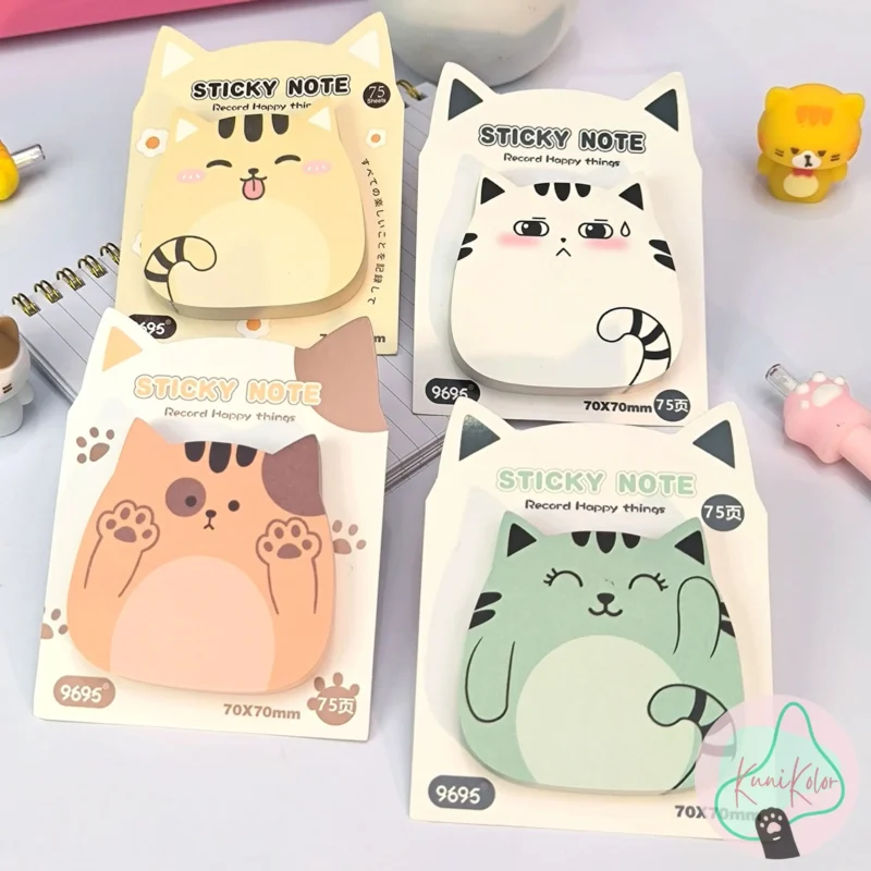 post it o notas adhesivas de gatos kawaii 4 modelos disponibles 01