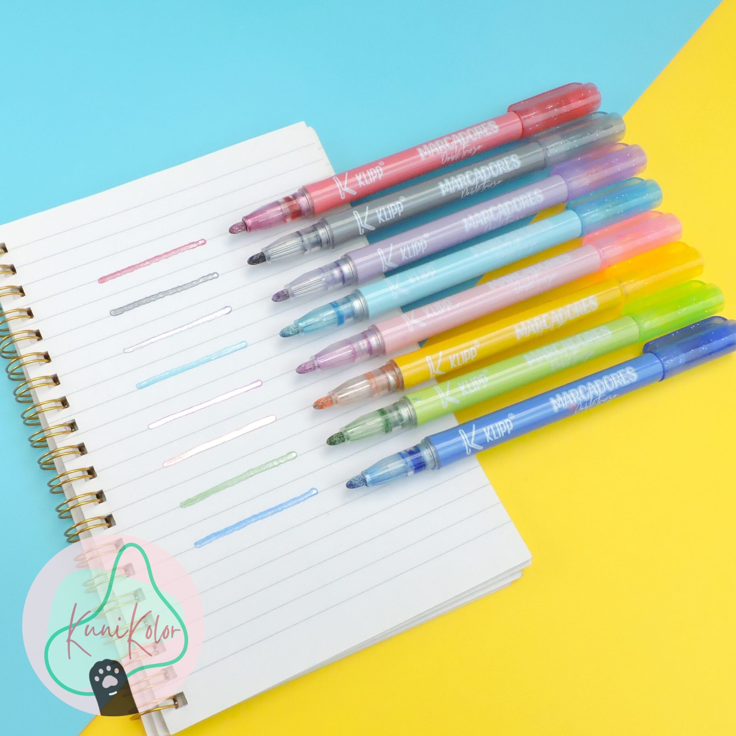Marcadores doble trazo klipp x8 5 Marcadores doble trazo x8 Klipp metalizados kunikolor 04 scaled Marcadores doble trazo klipp x8 - Image 5
