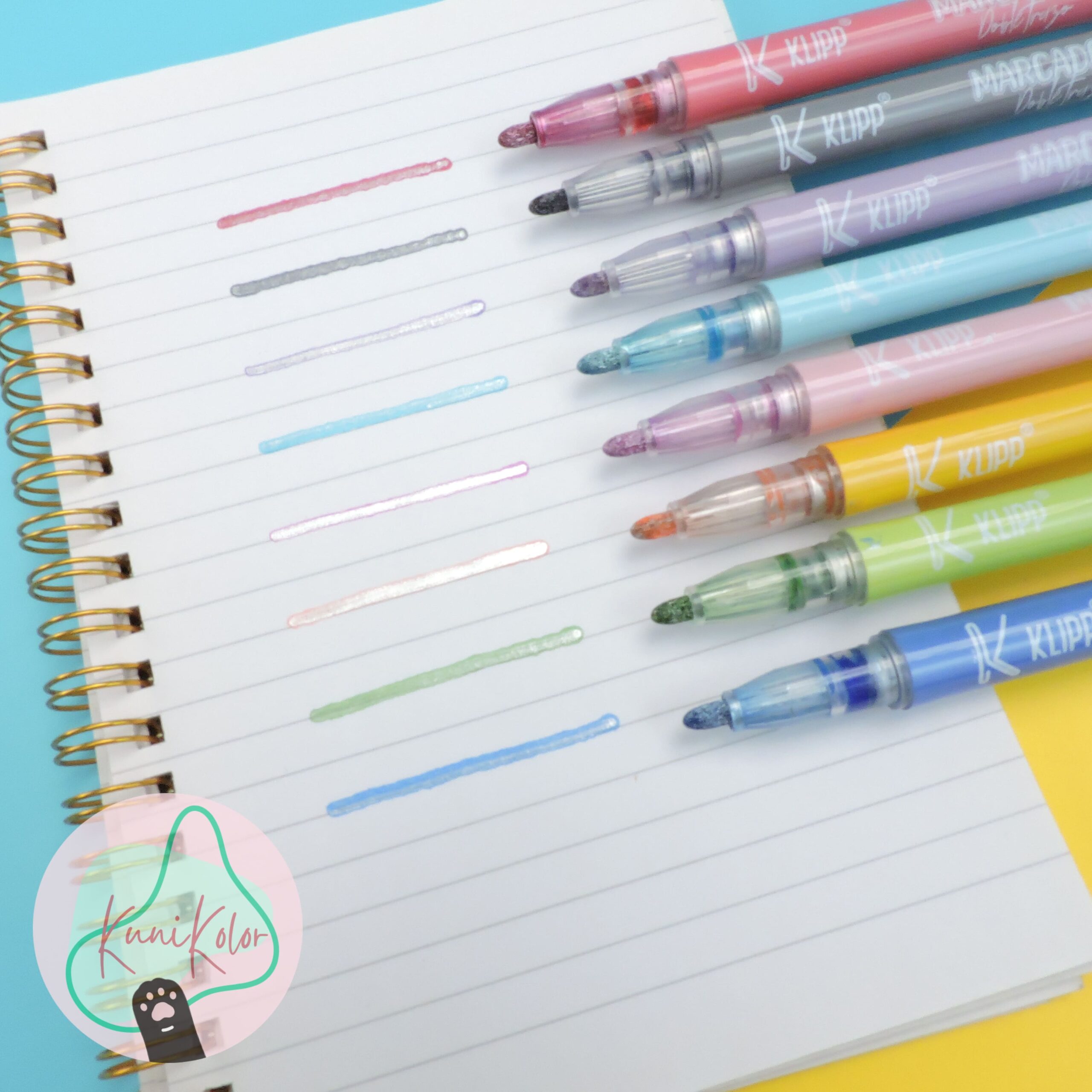 Marcadores doble trazo klipp x8 4 Marcadores doble trazo x8 Klipp metalizados kunikolor 05 scaled Marcadores doble trazo klipp x8 - Image 4