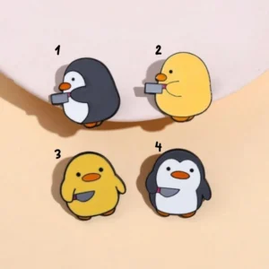Pin metálico pato y pingüino