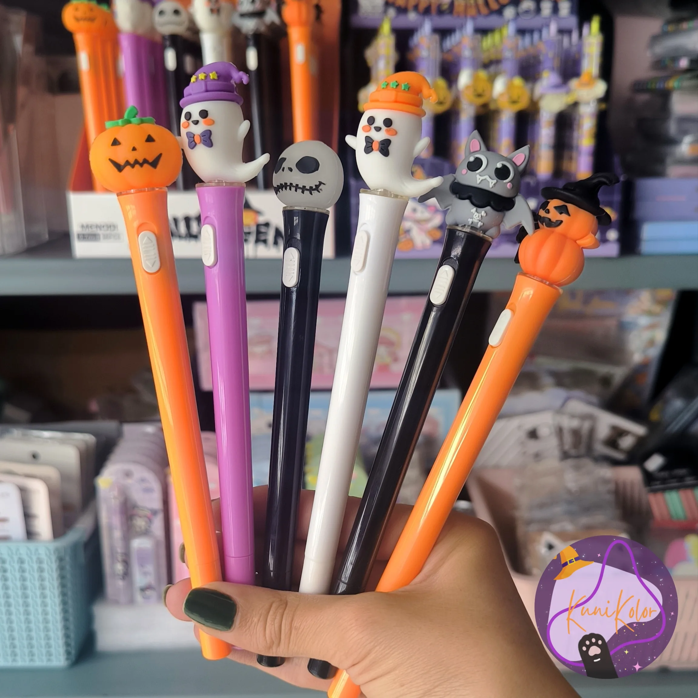 Esfero Halloween con luz 1 Esfero lapicero con luz halloween kunikolor kawaii 01 Esfero Halloween con luz