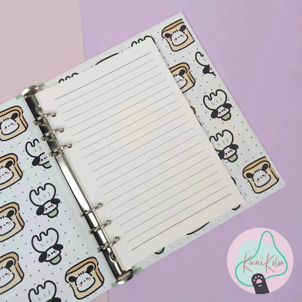 Folder Sanrio 4 Folder carpeta sanrio Pochacco kawaii con hojas rayadas kunikolor 05 opt Folder Sanrio - Image 4