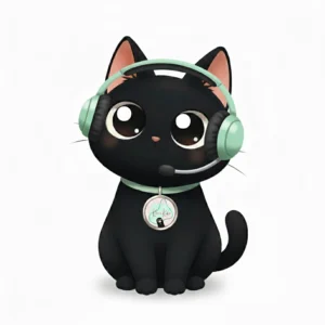 gato negro atencion al cliente kunikolor kawaii