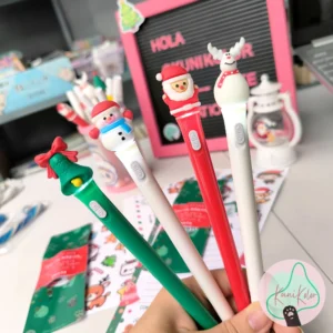 Papelería kawaii Kunikolor 26 Esfero navideno con luz kunikolor kawaii 01 Esfero navideño con luz