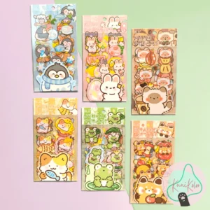 Set stickers animalitos kawaii