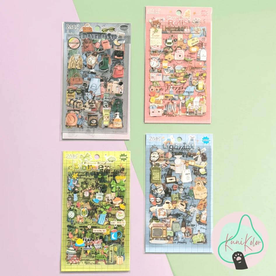 Set stickers aesthetic mini 3 Set stickers mini tematicos cute kawaii kunikolor 01 Set stickers aesthetic mini - Image 4