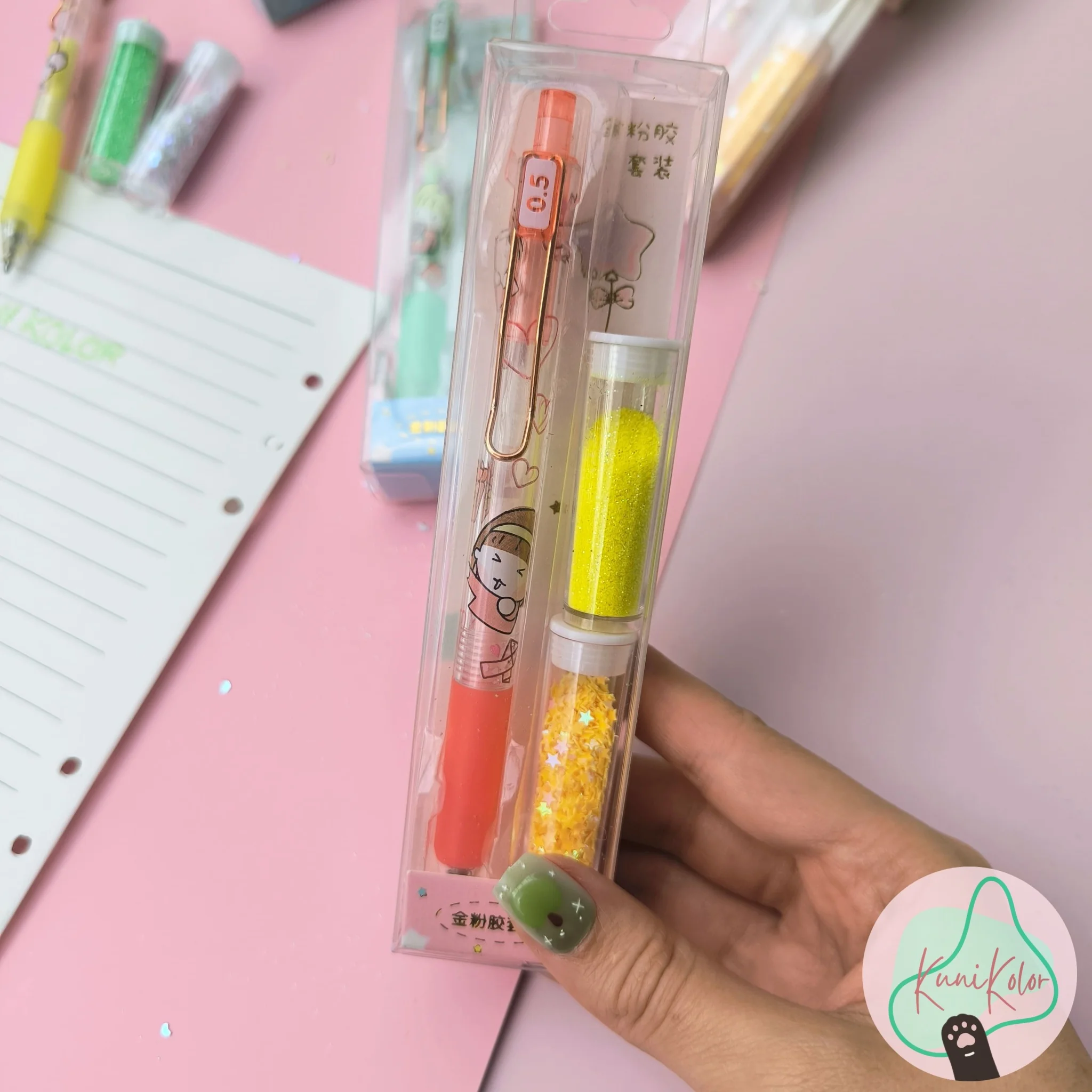 Kit esfero pegante + escarcha y decoraciones 3 kit Esfero lapicero pegante con escarcha decoraciones kunikolor kawaii 05 Kit esfero pegante + escarcha y decoraciones - Image 3