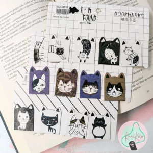 Papelería kawaii Kunikolor 10 Separador de libros con iman gatos sencillo x4 kawaii kunikolor 01 Separadores Magnéticos Gatitos x4