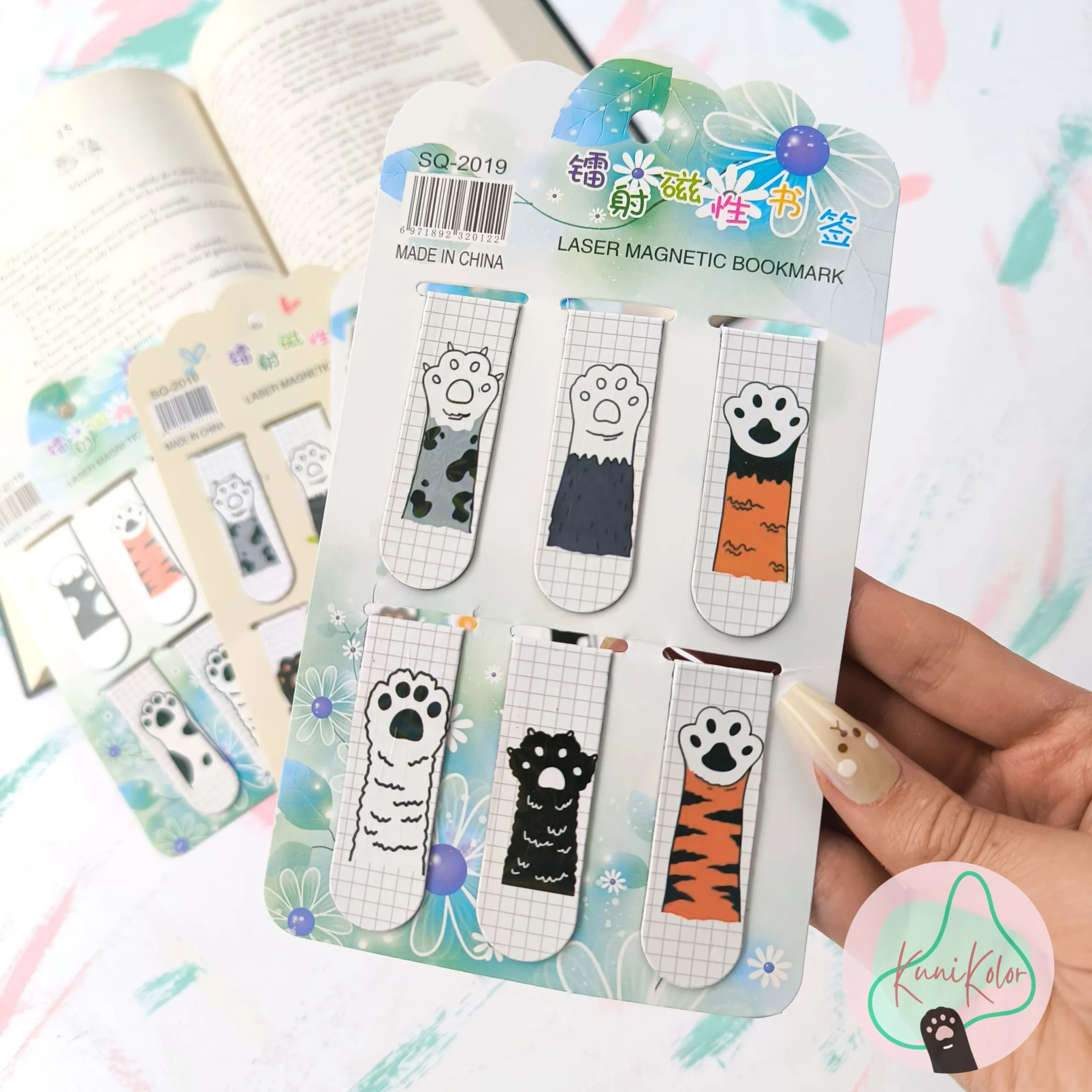 Separadores Magnéticos Huellitas x6 1 Separador de libros con iman huellitas sencillo x6 kawaii kunikolor 01 scaled Separadores Magnéticos Huellitas x6